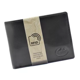    EL FORREST 916/A-67 RFID čierna pánska kožená peňaženka 10,7 x 8,2 cm