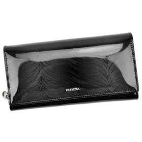    Dámska kožená peňaženka Patrizia so vzorom, tmavošedá, RFID 19 × 10 cm