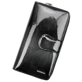    Dámska vzorovaná tmavošedá kožená peňaženka Patrizia, RFID 9,5 × 16,5 cm