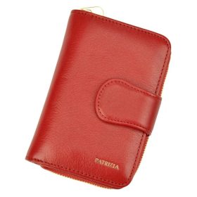    Dámska stojaca červená kožená peňaženka Patrizia 9 × 13 cm