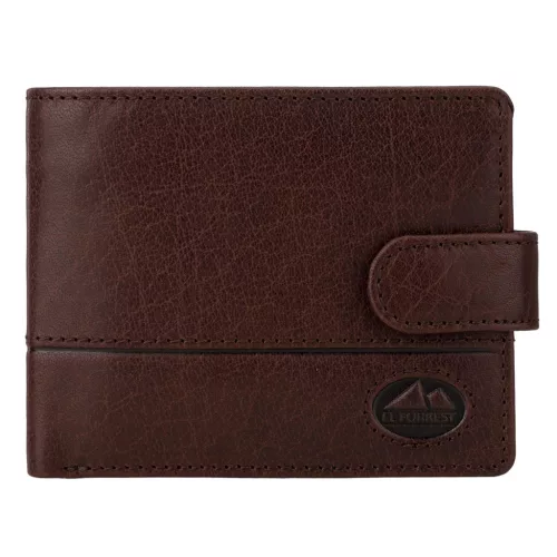  Pánska hnedá peňaženka z hovädzej kože EL FORREST 850-22 s RFID ochranou 11,5 x 9,5 x 3 cm