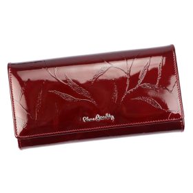    Pierre Cardin 02 LEAF 122 červená lakovaná dámska peňaženka 19,5 x 10 cm