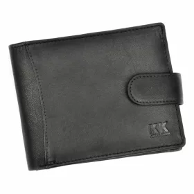    Money Kepper KK 04B čierna pánska kožená peňaženka 13,5 x 10 x 3 cm