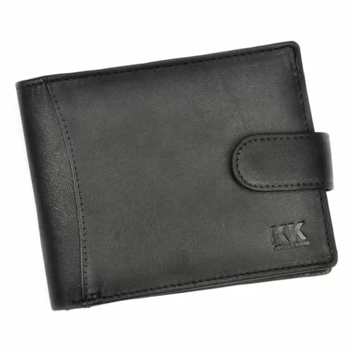  Money Kepper KK 04B čierna pánska kožená peňaženka 13,5 x 10 x 3 cm