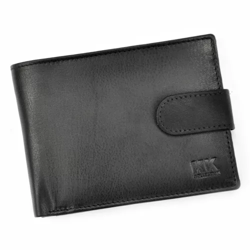  Pánska kožená peňaženka Money Kepper KK 12B čierna 13,5 x 9,5 x 3 cm