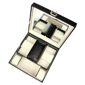    Dámsky kožený kufor PATRIZIA BEAUTY-20097 čierny 26 x 8,5 x 25,3 cm