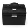  PATRIZIA BEAUTY-18013 čierny kožený kufor 14 x 13 x 17 cm