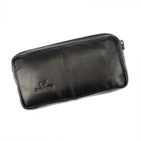    EL FORREST 823-67 čierny kožený prívesok na kľúče 12,5 x 6 x 3 cm