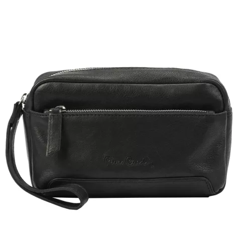  Pánska čierna kožená taška na opasok Pierre Cardin YS12 28001 22 x 14 x 8 cm