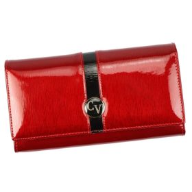    Cavaldi veľká, vzorovaná červená dámska lakovaná peňaženka 18,5×10 cm