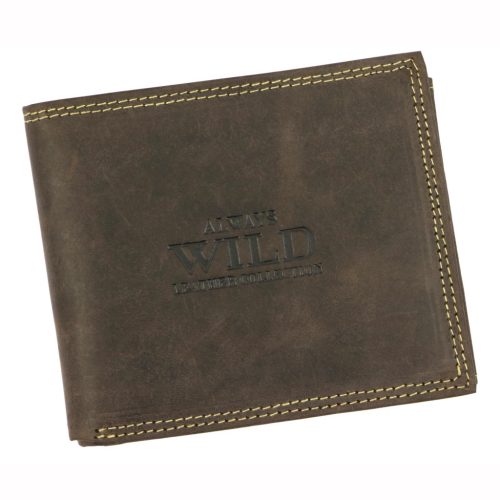  Wild N992-P-CHM RFID hnedá pánska kožená peňaženka 12,2 x 10,5 x 2,5 cm
