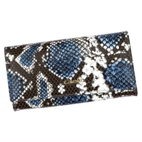    Cavaldi PX24-DNH modrá dámska kožená peňaženka z koženého vlákna 19 x 9,5 cm