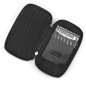    JUICE WIND 47 BIS čierny kožený prívesok na kľúče 7,5 x 13 x 1,5 cm