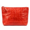  Dámska kozmetická taštička Gregorio COSMETICS-002 CROCO červená z hovädzej kože 27 x 20 x 10 cm