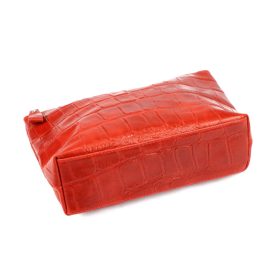    Dámska kozmetická taštička Gregorio COSMETICS-002 CROCO červená z hovädzej kože 27 x 20 x 10 cm