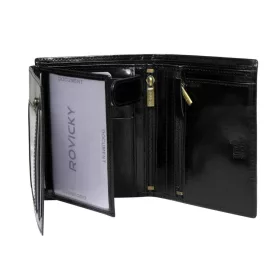    Rovicky N575-RVTP RFID čierno-červená pánska kožená peňaženka 10 x 13 x 2,5 cm