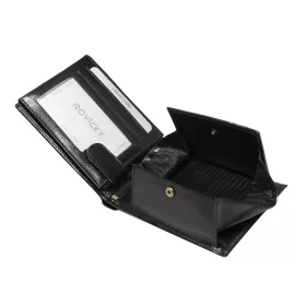   Rovicky N61-RVTP RFID čierno-červená pánska kožená peňaženka 12,5 x 9,5 x 2,5 cm
