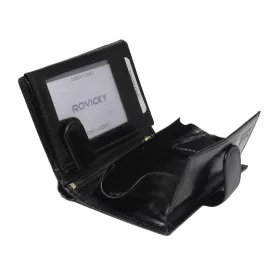   Rovicky N62L-RVTP RFID čierno-červená pánska kožená peňaženka 10,5 x 13 x 2,5 cm