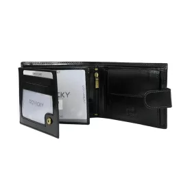    Rovicky N992L-RVTP RFID čierno-červená pánska kožená peňaženka 12,5 x 9,5 x 2,5 cm
