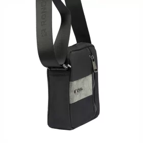    Roncato 46-64-82 čierna plátená pánska bočná taška cez rameno 17 x 19 x 6 cm