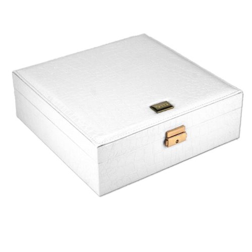  PATRIZIA BEAUTY-18080 biely kožený kufor 27,5 x 9,5 x 26,5 cm