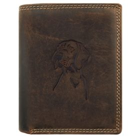    Pánska kožená peňaženka Giorgio Carelli hunter s motívom hlavy vizsla, RFID ochrana