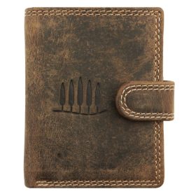    Kožený držiak na karty Giorgio Carelli s motívom dreva, RFID ochrana