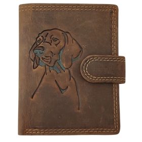    Kožený držiak na karty Giorgio Carelli s motívom Vizsla, RFID ochrana