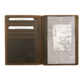    Giorgio Carelli hnedý kožený držiak na občiansky preukaz s potlačou pasu 17×12,5 cm