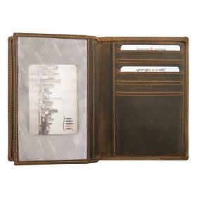    Giorgio Carelli hnedý kožený držiak na občiansky preukaz s potlačou jazvečíka 17×12,5 cm