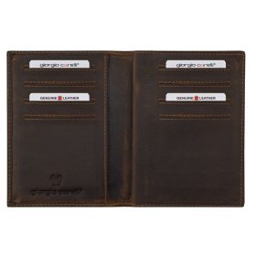    Kožený držiak maďarského poľovného lístka Giorgio Carelli s motívom kančej hlavy, RFID ochrana