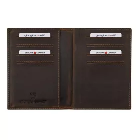    Kožený držiak maďarského poľovného lístka Giorgio Carelli s motívom hlavy jazveca, RFID ochrana