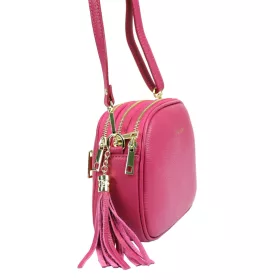    Pierre Cardin 4500 FTT purpurová dámska kožená kabelka 23,5 x 16,5 x 9 cm