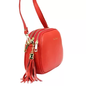    Pierre Cardin 4500 FTT červená dámska kožená kabelka 23,5 x 16,5 x 9 cm
