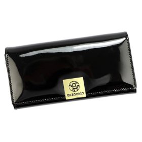   Gregorio LS-102 čierna dámska kožená peňaženka 18,5 x 10 x 3,5 cm