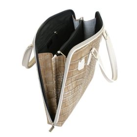    Camilla 777 COCO krémová dámska kožená aktovka 40 x 31 x 6 cm