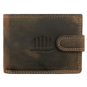    Pánska kožená peňaženka Giorgio Carelli s motívom dreva s RFID ochranou, 12 × 9,5 cm