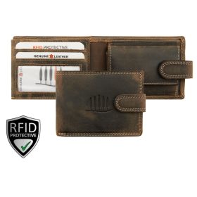    Pánska kožená peňaženka Giorgio Carelli s motívom dreva s RFID ochranou, 12 × 9,5 cm