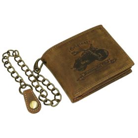    Kožená retiazková peňaženka Giorgio Carelli s motívom motorky, RFID ochrana