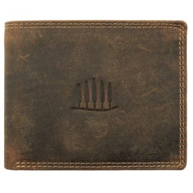    Pánska kožená peňaženka s motívom dreva Giorgio Carelli s RFID ochranou, 12 × 9,5 cm