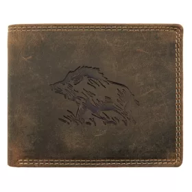    Pánska kožená peňaženka s motívom kanca Giorgio Carelli s RFID ochranou, 12 × 9,5 cm