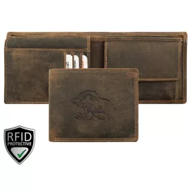    Pánska kožená peňaženka s motívom kanca Giorgio Carelli s RFID ochranou, 12 × 9,5 cm