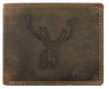  Pánska kožená peňaženka s motívom jelenej hlavy Giorgio Carelli s RFID ochranou, 12 × 9,5 cm