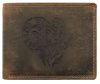  Pánska kožená peňaženka s motívom muflónej hlavy Giorgio Carelli s RFID ochranou, 12 × 9,5 cm