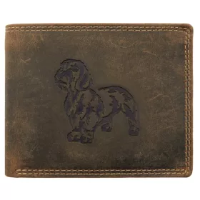    Pánska kožená peňaženka s motívom jazvečíka Giorgio Carelli s RFID ochranou, 12 × 9,5 cm