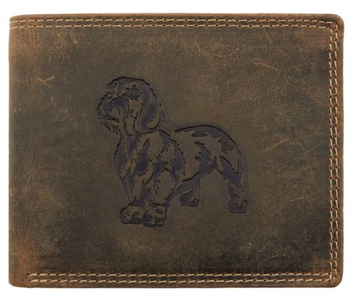  Pánska kožená peňaženka s motívom jazvečíka Giorgio Carelli s RFID ochranou, 12 × 9,5 cm