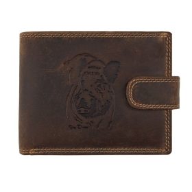    Pánska kožená peňaženka Giorgio Carelli hunter s motívom kančej hlavy, RFID ochrana