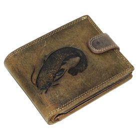    Pánska kožená peňaženka Giorgio Carelli s motívom sumca, RFID ochrana