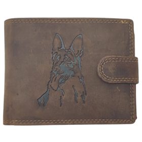    Kožená peňaženka Giorgio Carelli s motívom nemeckého ovčiaka, RFID ochrana