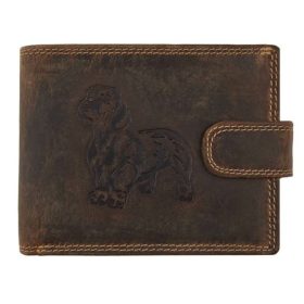    Kožená peňaženka Giorgio Carelli s motívom psíka jazvečíka, RFID ochrana